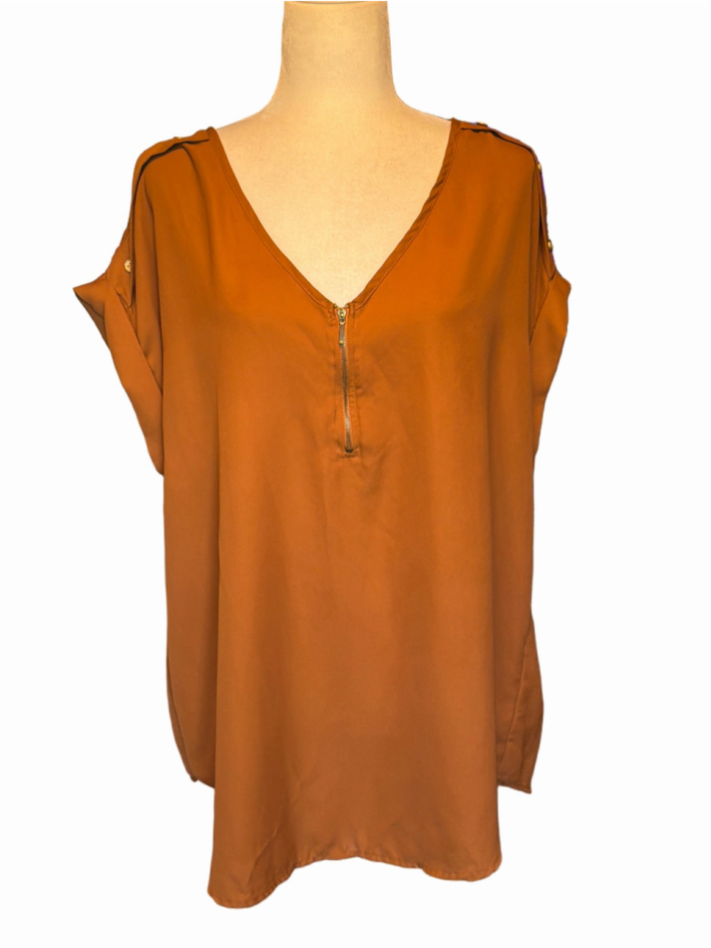 Women's Speed Limit Brown Blouse, Size 2X